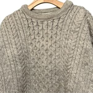 Country Collection Ireland Men’s XXL Heather Gray Irish Wool Cable Knit Sweater